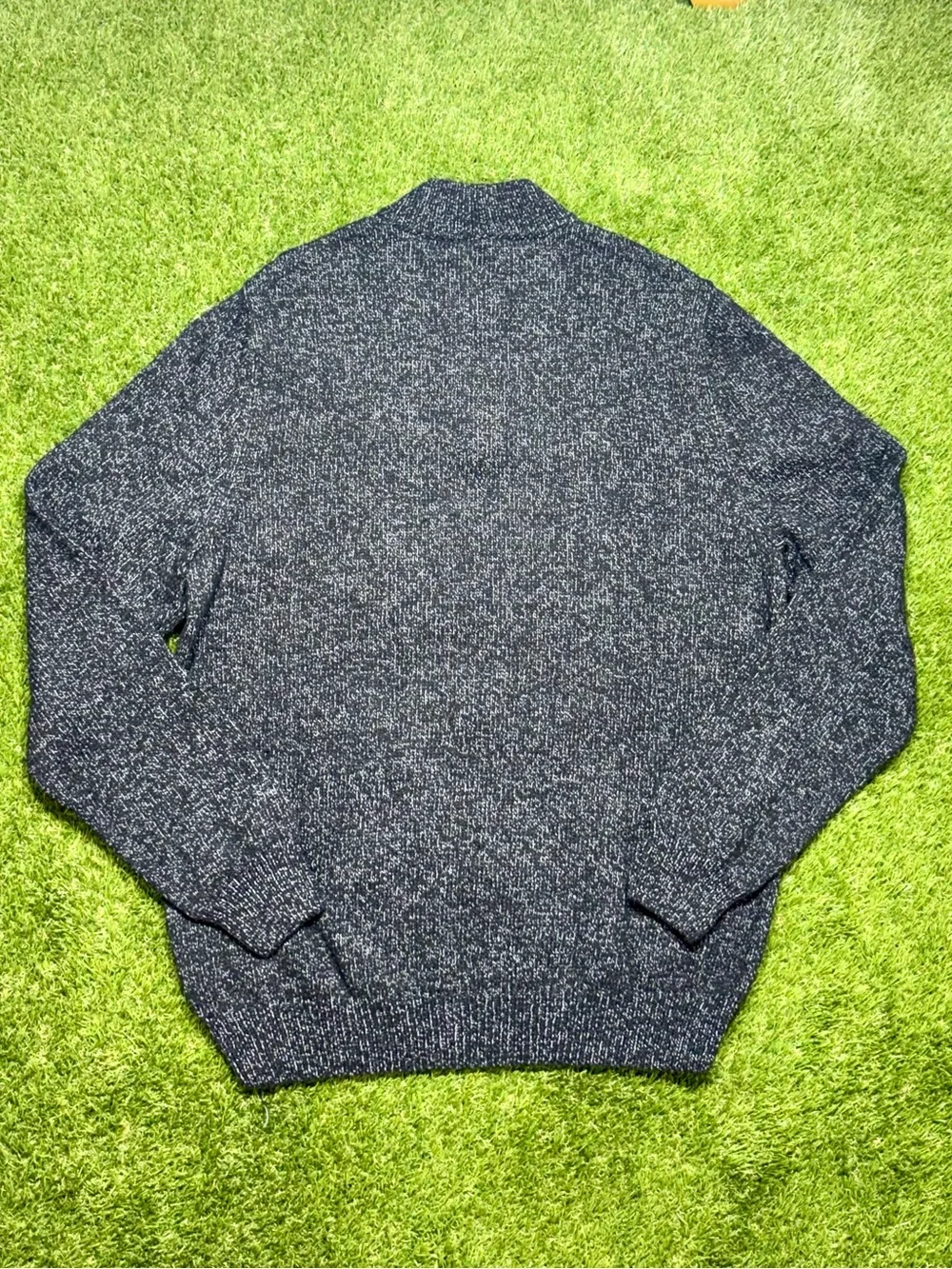 Chaps Men's Black 1/4 Zip Mock Neck Knit Pullover Sweater XL Black NWT